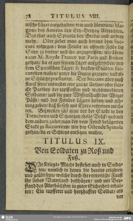 Titulus IX. Von Soldaten zu Roß und Fuß