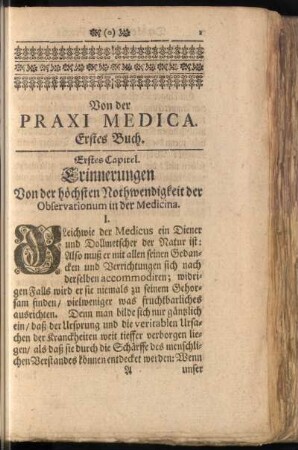 Von der Praxi Medica. Erstes BUch
