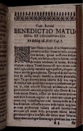 Benedictio Matutina, Et Commendatio