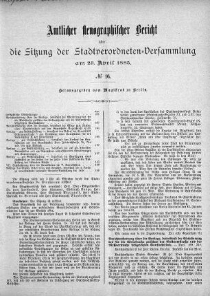 No. 16, 23. April 1885