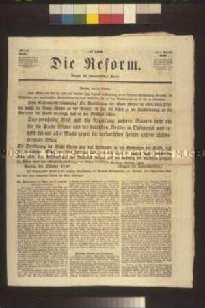 Zeitung: Die Reform. Organ der demokratischen Partei, Nr. 190, Beilage; Berlin, 1. November 1848