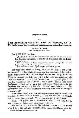 641-707, I. Originalaufsätze