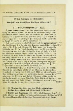Dritter Zeitraum des Mittelalters. Verfall des deutschen Reiches 1254-1517