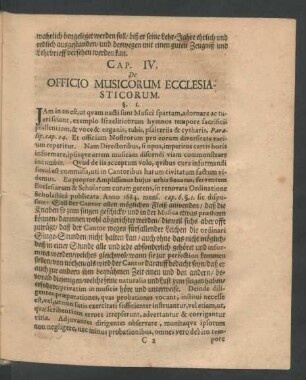 Cap. IV. De Officio Musicorum Ecclesiasticorum.