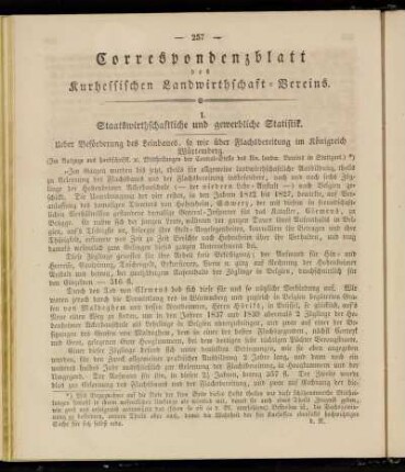 Correspondenzblatt des Kurhessischen Landwirthschaft-Vereins