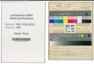 Entnazifizierung Erna Gesch , geb. 22.07.1921 (Bueroangestellte)