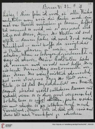 Heid. Hs. 3487,418: Brief von Marie Luise Gothein an Eberhard Gothein
