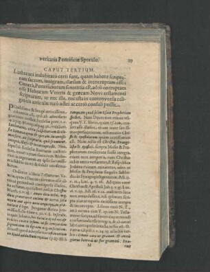Caput Tertium. Lutherani indubitato certi sunt, quam habent scripturam sacram, integram, allaesam ...