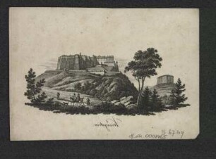 Ansicht vom Königstein in der Sächsischen Schweiz, Stich, um 1840 : Königstein. - [S.l.] , [um 1840?]. - 1 Kunstbl. : Stich ; 13 x 9 cm +++ Spiegelbildl.