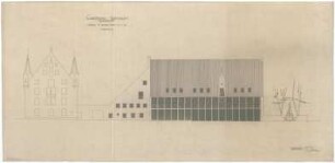 Gsaenger, Gustav; München; Stadtmuseum, Erweiterung - Erweiterung 3. Bauabschnitt, Jakobsplatz Variante II. (Ansicht)