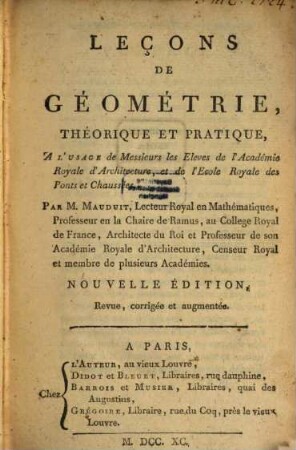 Lecons de Géométrie