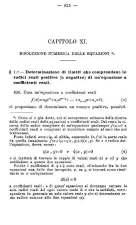 Capitolo XI. Risoluzione numerica delle equazioni.