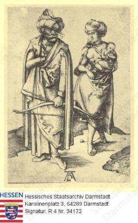 Dürer, Albrecht (1471-1538) / Stich 'Der Türke und seine Familie'
