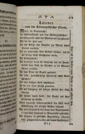 Litaney von der Lebensgeschichte Mariä.