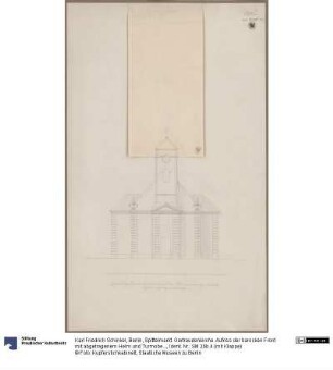 Berlin, Spittelmarkt. Gertraudenkirche. Aufriss der barocken Front mit abgetragenem Helm und Turmobergeschoss