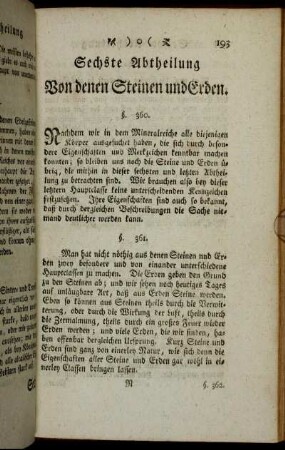 Sechste Abtheilung : Von denen Steinen und Erden