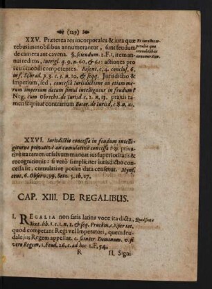 Cap. XIII. De Regalibus.