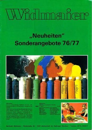 Produktkatalog "Widmaier 'Neuheiten' Sonderangebote 76/77"