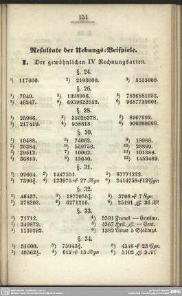Die Resultate der Uebungs-Beispiele