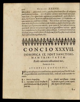 Concio XXXVII. Dominica IX. Post Sanctissimam Trinitatem.