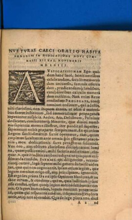 Oratio habita Bononiae in Auspiciis novi Gymnasii 1563