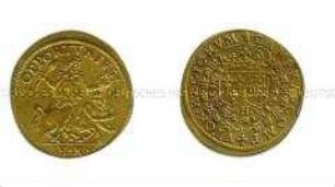 Deutschland, Nürnberger Rechenpfennig von Hans Krauwinckel (lateinisch)
