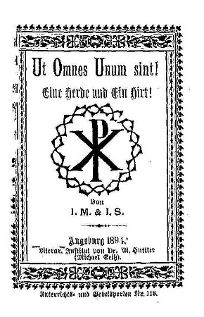 Ut omnes unum sint : eine Herde und ein Hirt