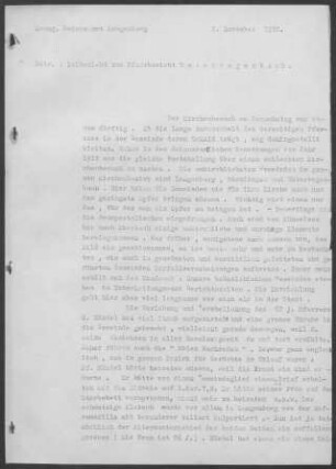 Unterregenbach-Eberbach mit Laßbach und Sonnhofen: Visitationsbericht ("Beibericht") mit Pfarrbericht 1932