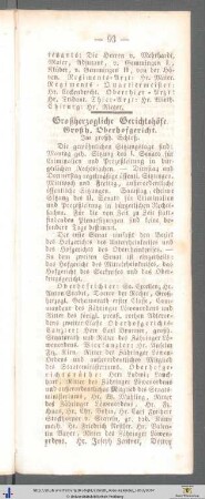 Großherzogliche Gerichtshöfe.