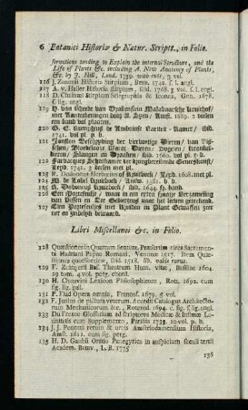 6-7, Libri Miscellanei &c. in Folio