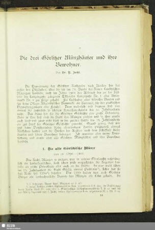 drei Görlitzer Münzhäuser und ihre Bewohner