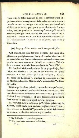 (11) Page 9. Observations sur le masque de fer.