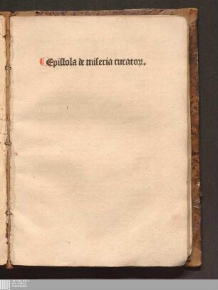 Epistola de miseria curato[rum]