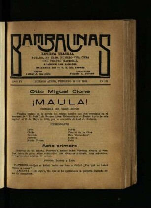 ¡Maula! : comedia en tres actos