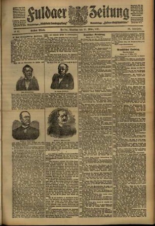 Erste Ausgabe vom Dienstag, den 21. März 1911.