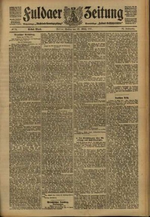 Erste Ausgabe vom Freitag, den 31. März 1911.