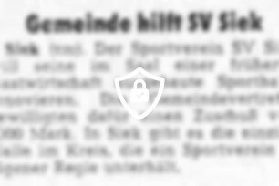 Gemeinde hilft SV Siek