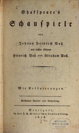 Shakspeare's Schauspiele : Mit Erläuterungen, 7,1
