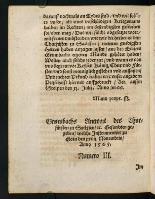 b2v-d3r, Grumbachs Antwort des Churfürsten zu Sachssen, ...