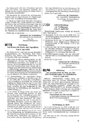 Außerkraftsetzung von Verfügungen : 31/53 vom 15. April 1953