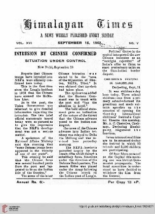 No. V (16 September 1962)