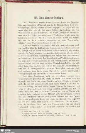III. Das Sentis-Gebirge