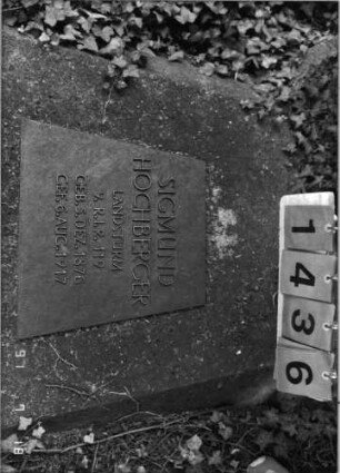 Grabstein 1436 [Hahn S. 103 Grab-Nr. 877]: Grabstein 1436 (Detailaufnahme) [Hahn S. 103 Grab-Nr. 877]