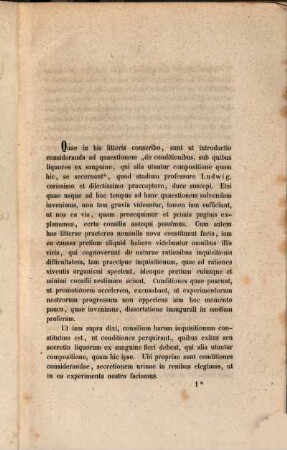 De conditionibus, quibus secretiones in glandulis perficiuntur
