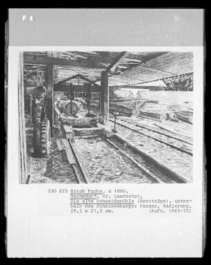 Die alte Schneidemühle (Brettsäge, unterhalb des Schmiedeberger Passes; Hermsdorf, Kreis Landeshut)