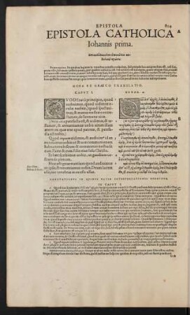 Epistola Catholica Iohannis prima.