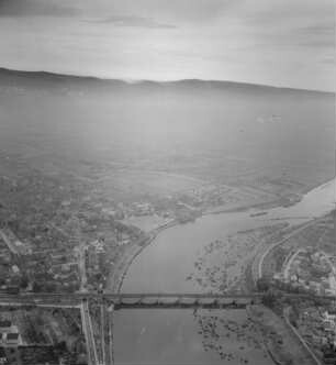 Eisenbahnbrücke Ladenburg 1946/Neckar