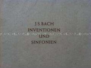 Faksimileausgabe des Autographs der Inventionen und Sinfonien von Johann Sebastian Bach (BWV 772-801)
