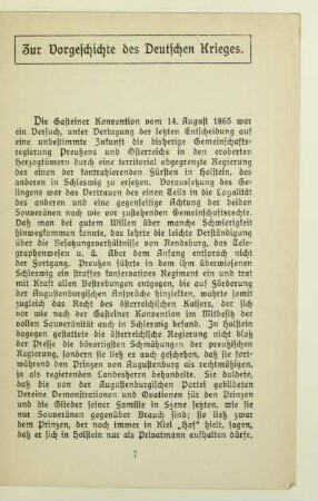 Zur Vorgeschichte des Deutschen Krieges