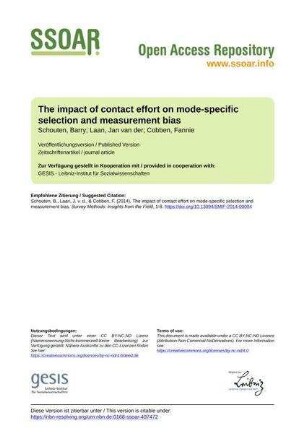 The impact of contact effort on mode-specific selection and measurement bias